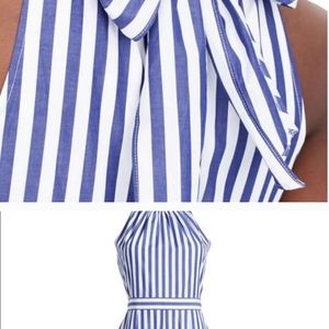 J Crew wide leg striped halter jumpsuit